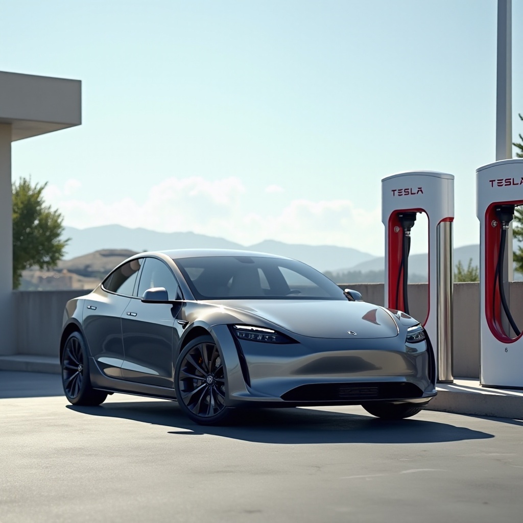 在特斯拉超級充電站為Acura ZDA充電